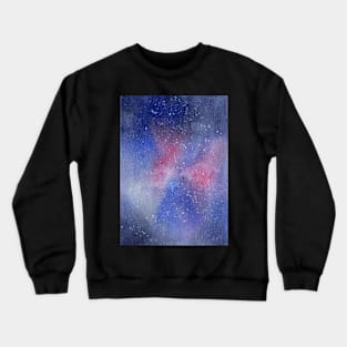 Galaxy in Blue and Pink Crewneck Sweatshirt